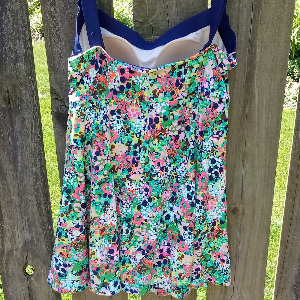 Rose Marie Reid Swimsuit One Piece Modest Print Size 12 Multicolor Padded - Picture 2 of 14